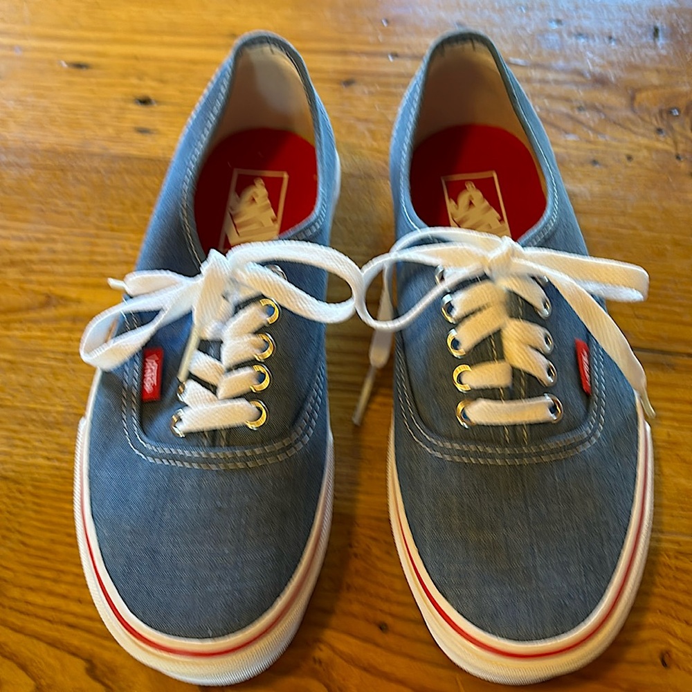 Vans (denim) sneakers. Dark blue/True white. Never worn.